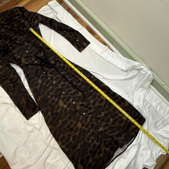Rails Anina Satin Button Down Shirt Dress Umber Leopard Size XS Mob Wife - Picture 14 of 15